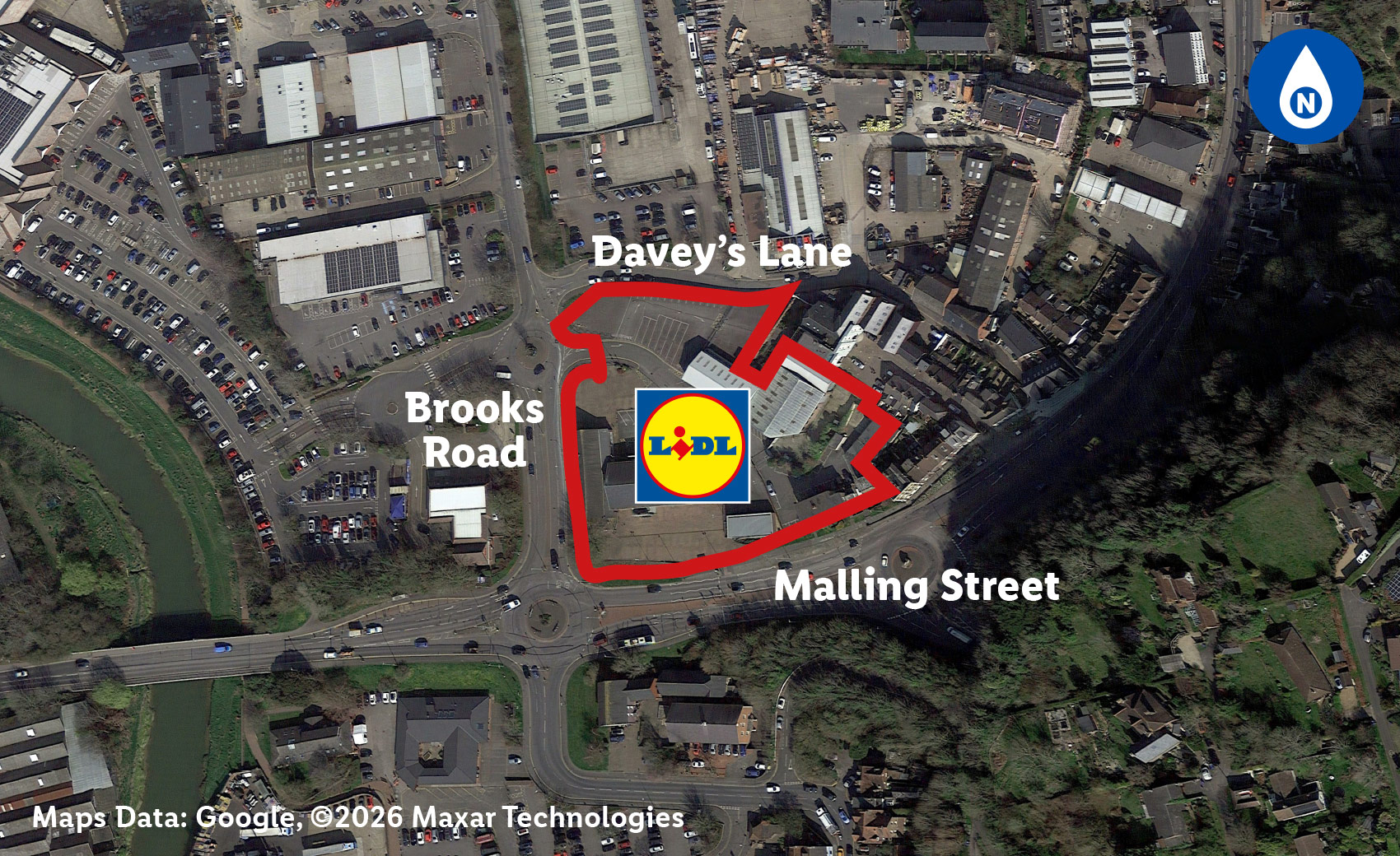 aerial photograph of the site
